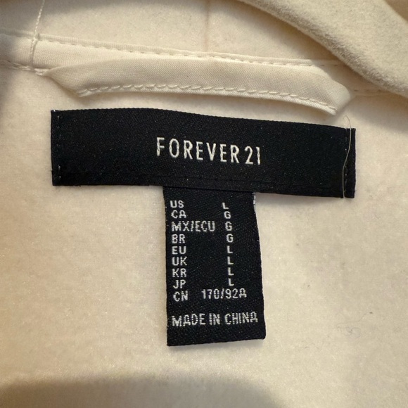 Forever 21 Cream coat with Waterfall Collar - Picture 3 of 3